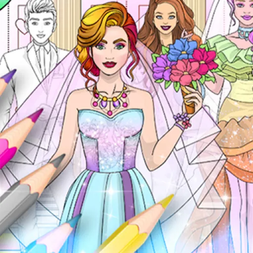 Wedding Coloring Dress Up Game